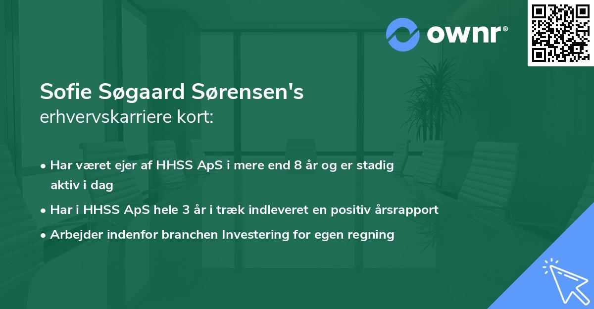 Sofie Søgaard Sørensen's erhvervskarriere kort