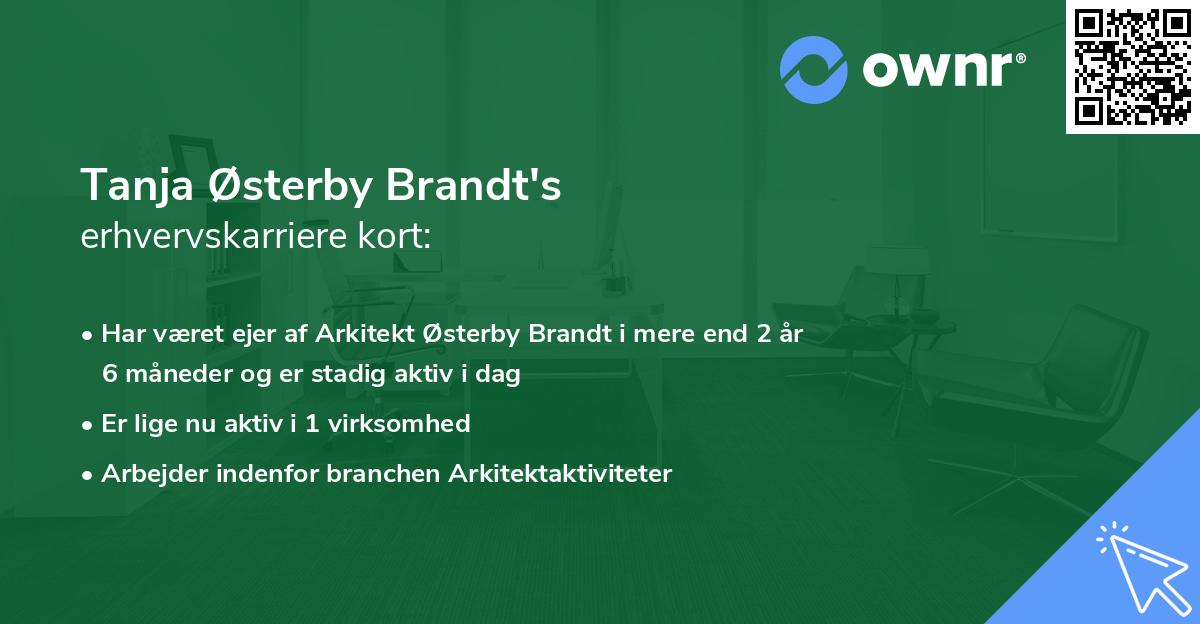 Tanja Østerby Brandt's erhvervskarriere kort