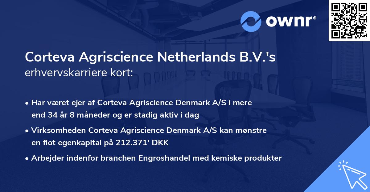 Corteva Agriscience Netherlands B.V.'s erhvervskarriere kort