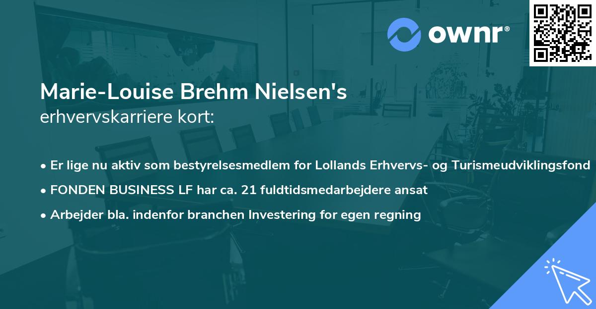 Marie-Louise Brehm Nielsen's erhvervskarriere kort