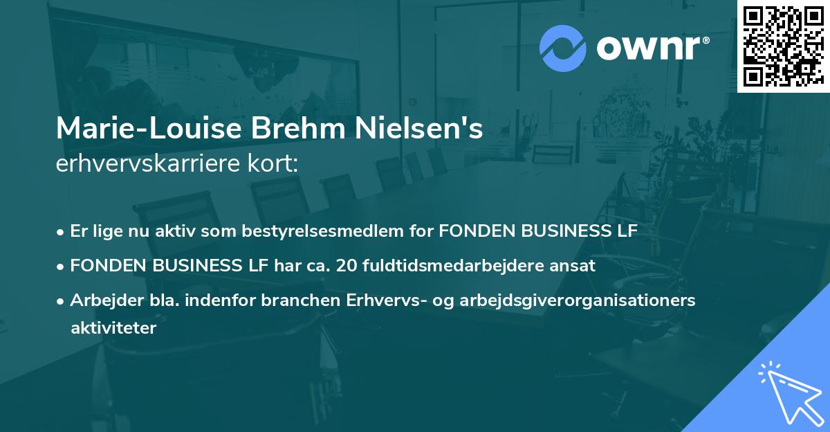 Marie-Louise Brehm Nielsen's erhvervskarriere kort