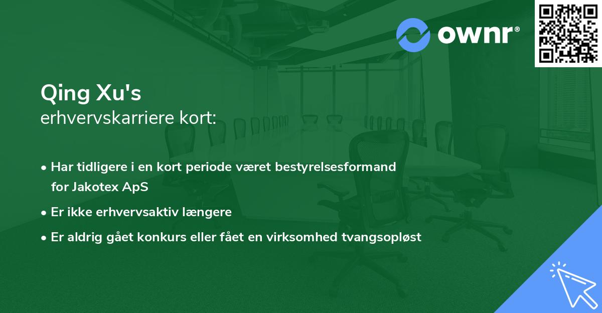 Qing Xu's erhvervskarriere kort