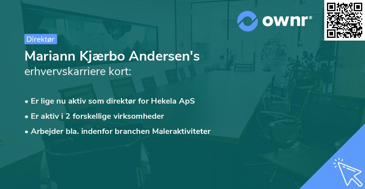 Mariann Kjærbo Andersen's erhvervskarriere kort