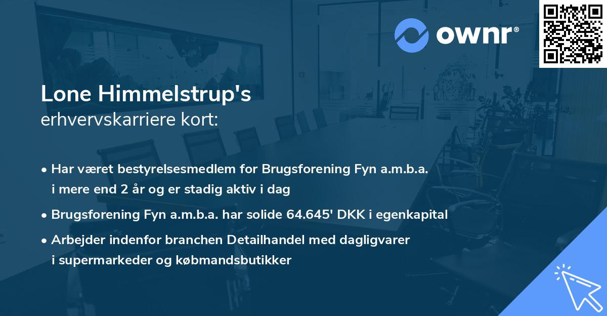 Lone Himmelstrup's erhvervskarriere kort