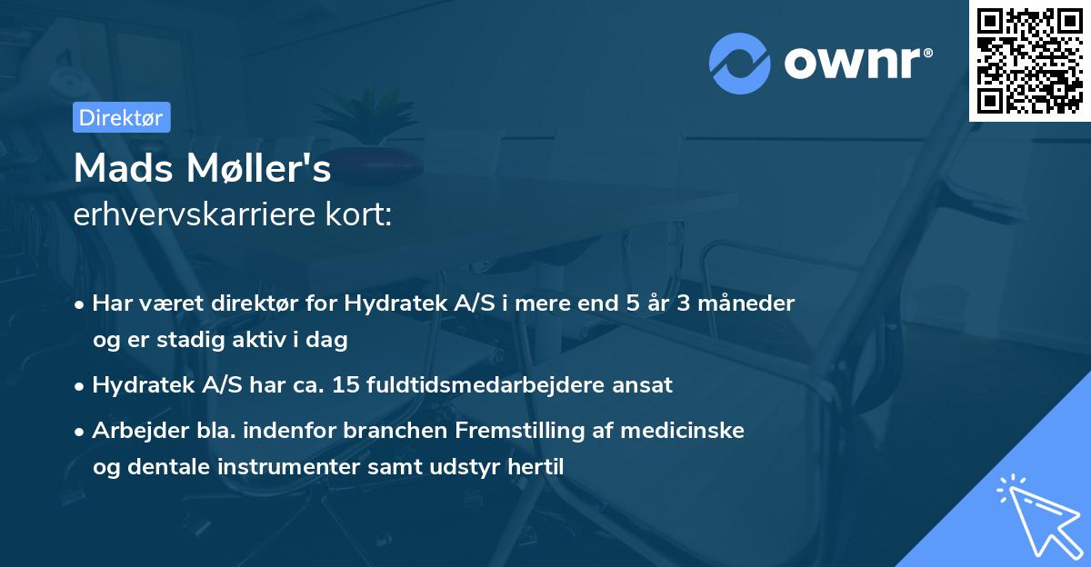 Mads Møller's erhvervskarriere kort