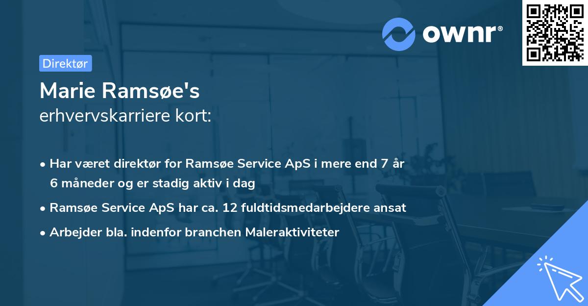 Marie Ramsøe's erhvervskarriere kort