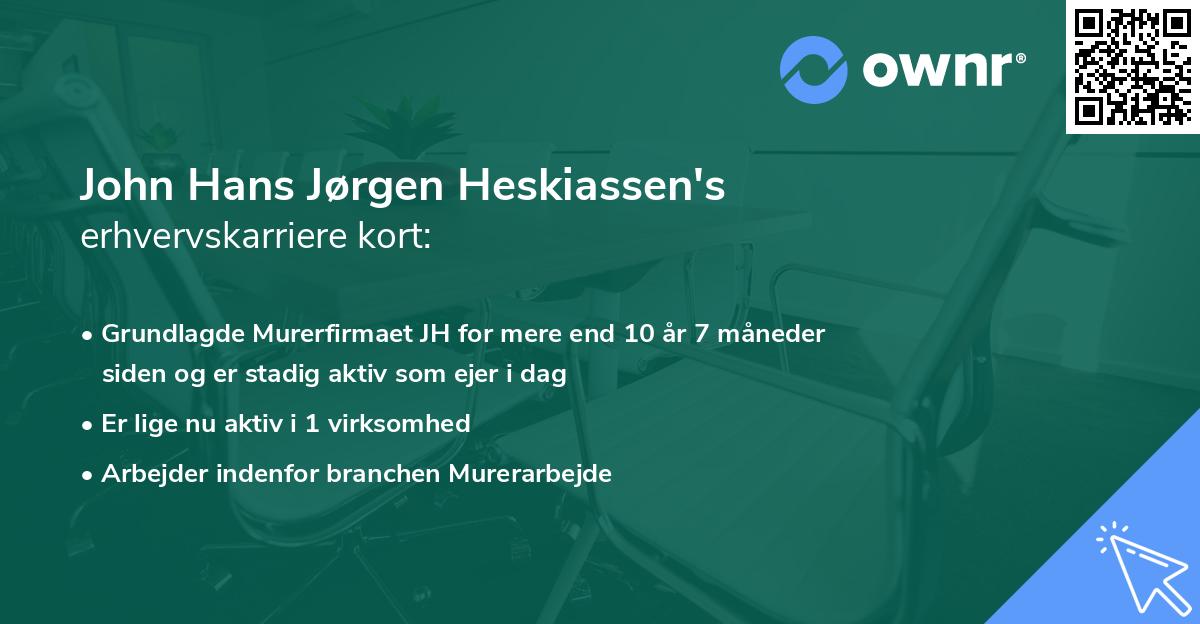 John Hans Jørgen Heskiassen's erhvervskarriere kort