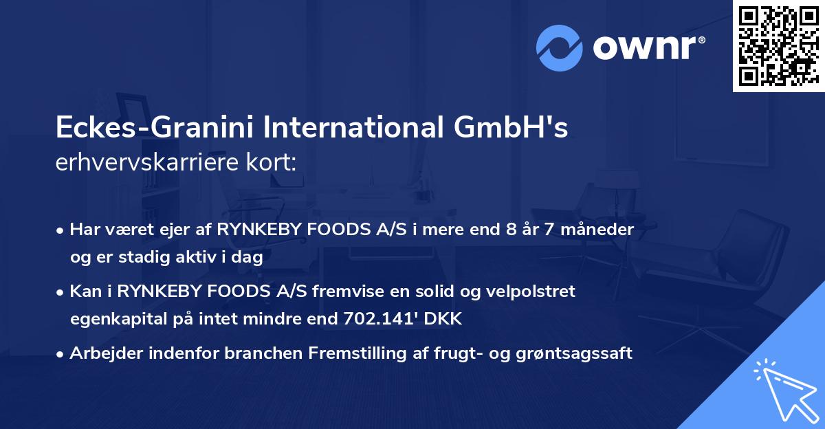 Eckes-Granini International GmbH's erhvervskarriere kort