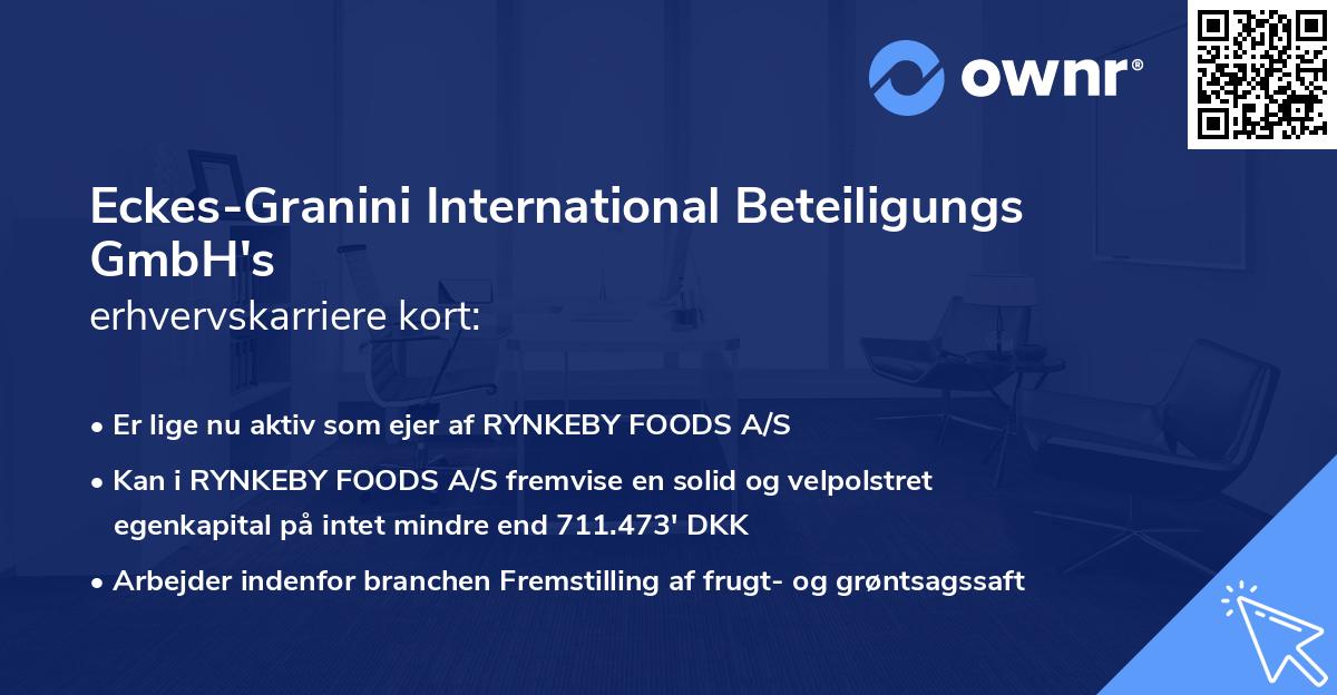 Eckes-Granini International Beteiligungs GmbH's erhvervskarriere kort