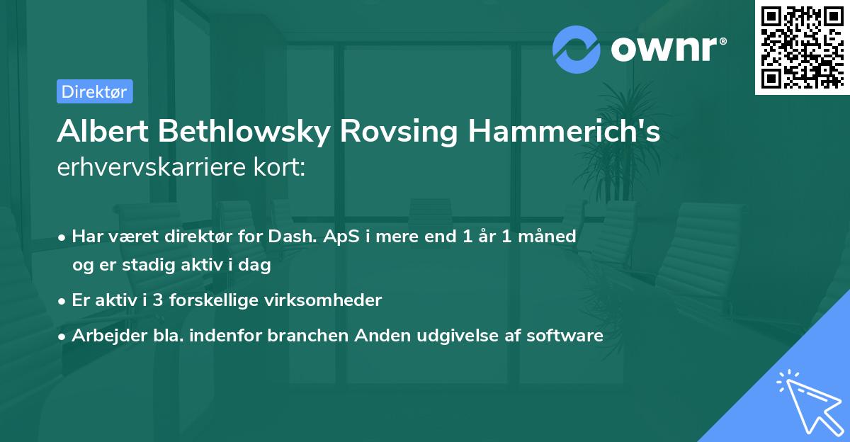 Albert Bethlowsky Rovsing Hammerich's erhvervskarriere kort