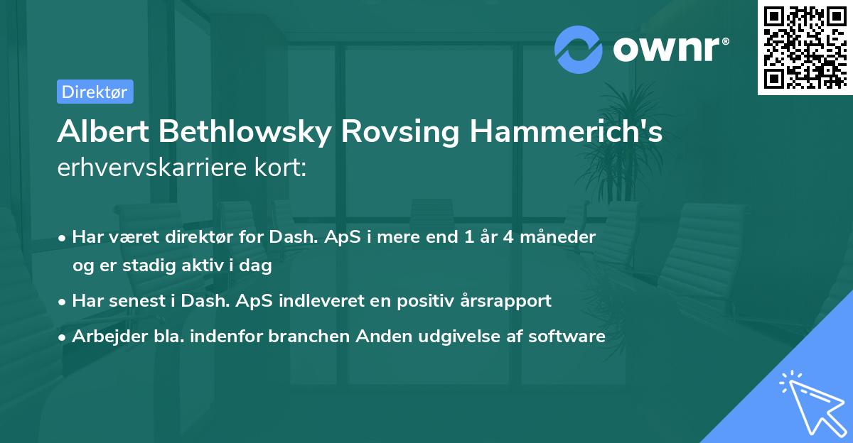 Albert Bethlowsky Rovsing Hammerich's erhvervskarriere kort