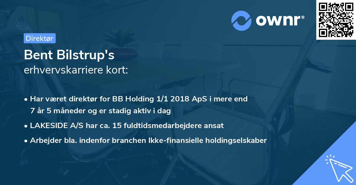 Bent Bilstrup's erhvervskarriere kort