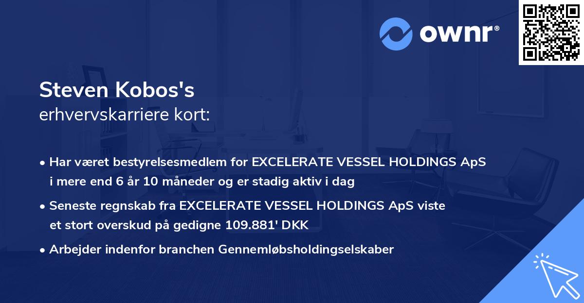 Steven Kobos's erhvervskarriere kort