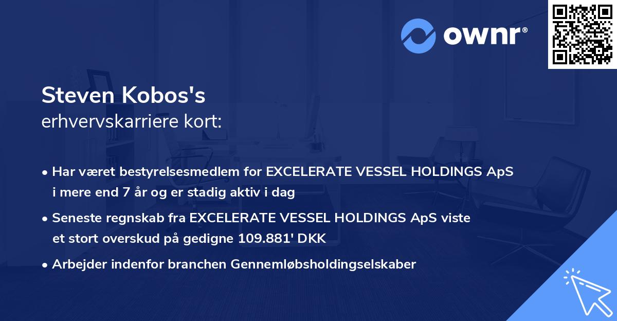 Steven Kobos's erhvervskarriere kort