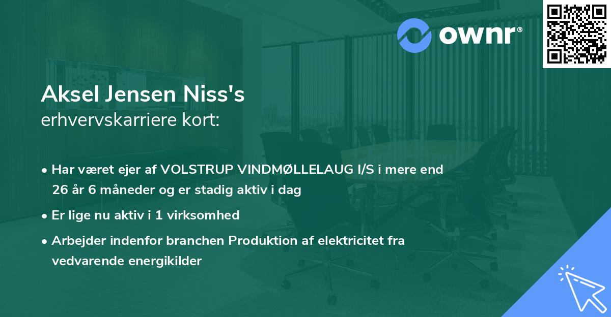 Aksel Jensen Niss's erhvervskarriere kort