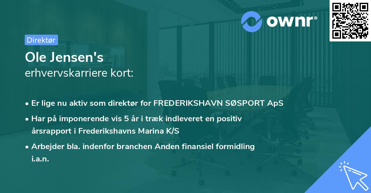 Ole Jensen's erhvervskarriere kort