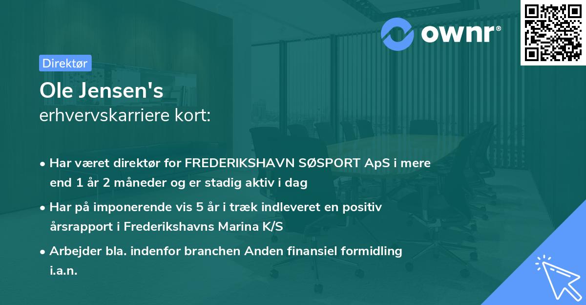 Ole Jensen's erhvervskarriere kort