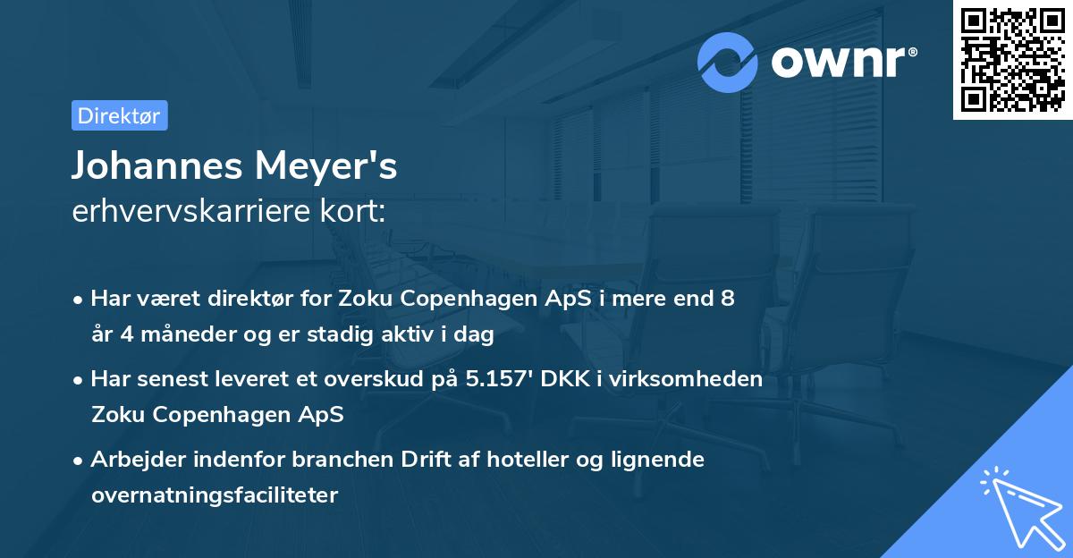 Johannes Meyer's erhvervskarriere kort