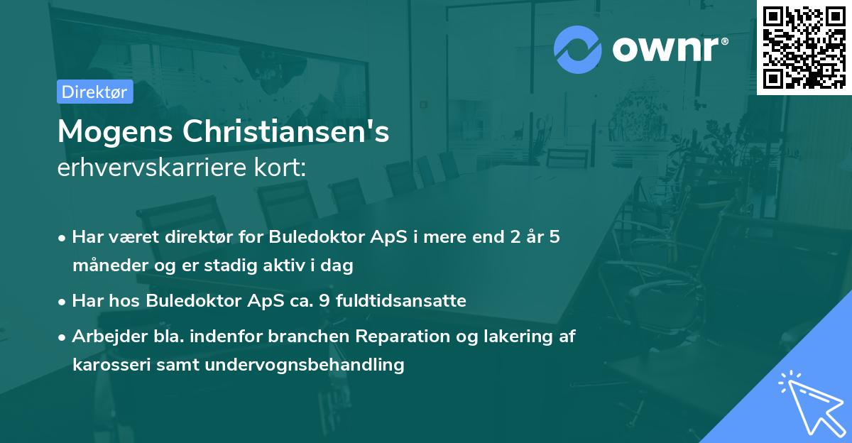 Mogens Christiansen's erhvervskarriere kort