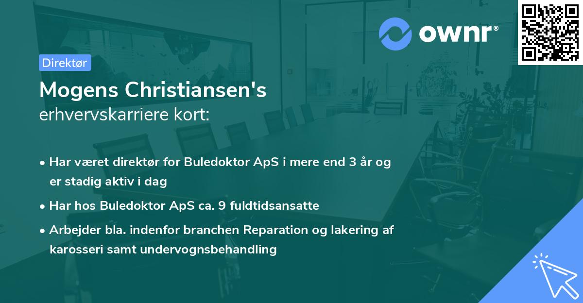 Mogens Christiansen's erhvervskarriere kort
