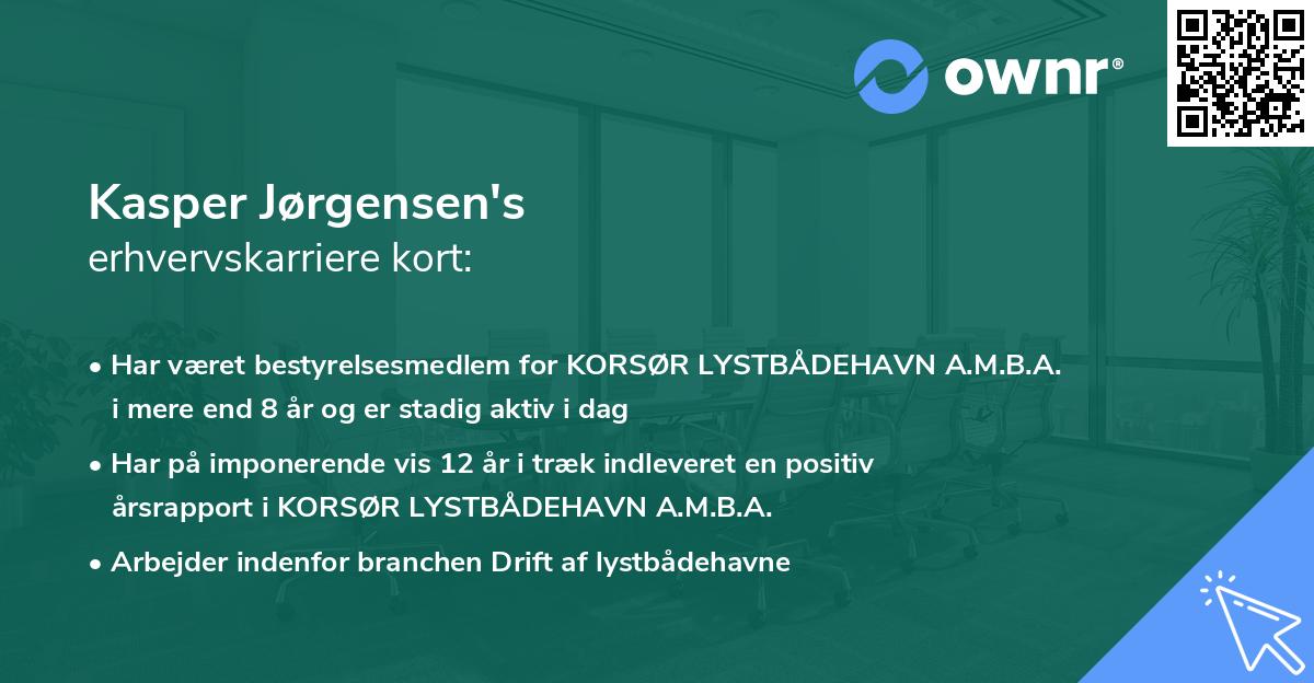 Kasper Jørgensen's erhvervskarriere kort