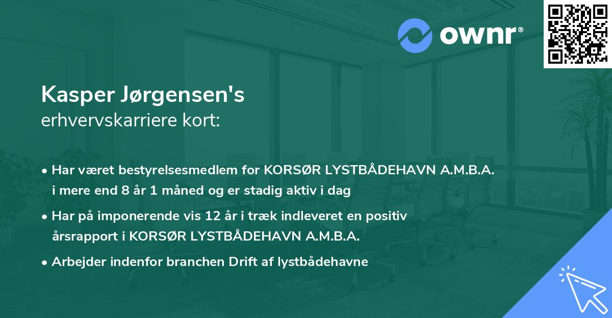 Kasper Jørgensen's erhvervskarriere kort