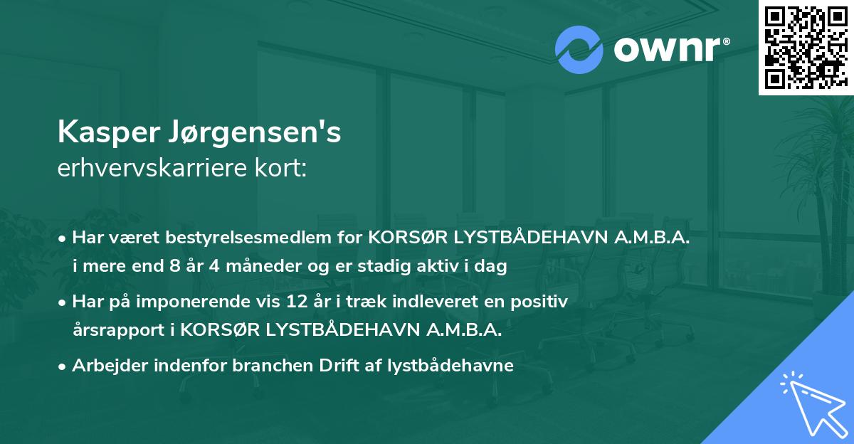 Kasper Jørgensen's erhvervskarriere kort