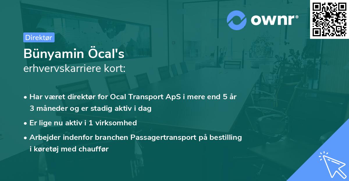 Bünyamin Öcal's erhvervskarriere kort