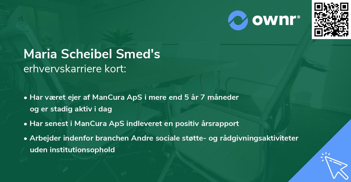 Maria Scheibel Smed's erhvervskarriere kort