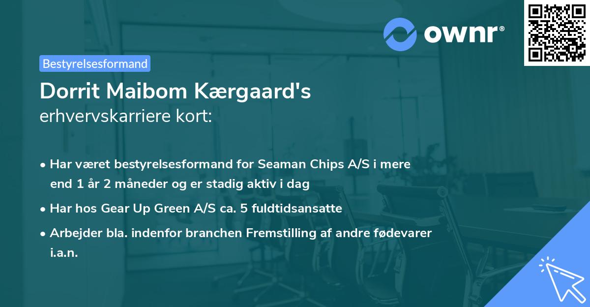 Dorrit Maibom Kærgaard's erhvervskarriere kort