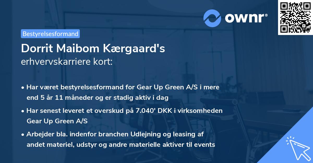 Dorrit Maibom Kærgaard's erhvervskarriere kort