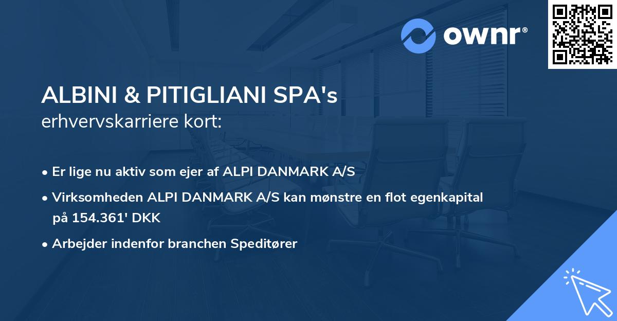 ALBINI & PITIGLIANI SPA's erhvervskarriere kort