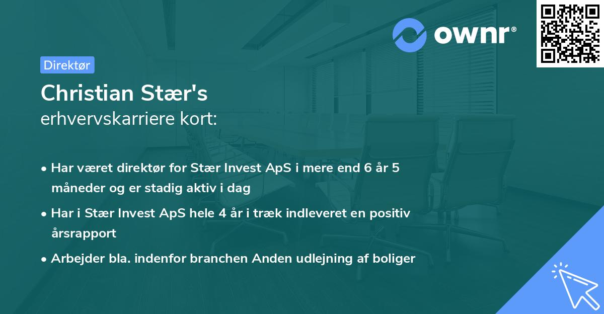 Christian Stær's erhvervskarriere kort
