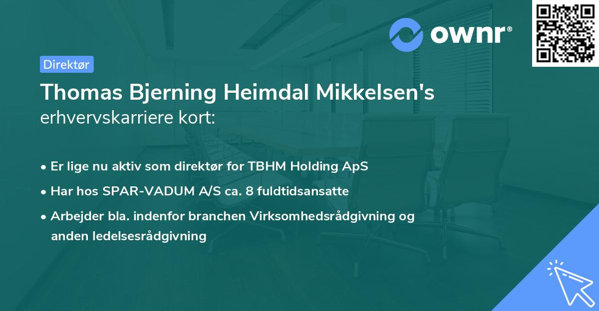 Thomas Bjerning Heimdal Mikkelsen's erhvervskarriere kort