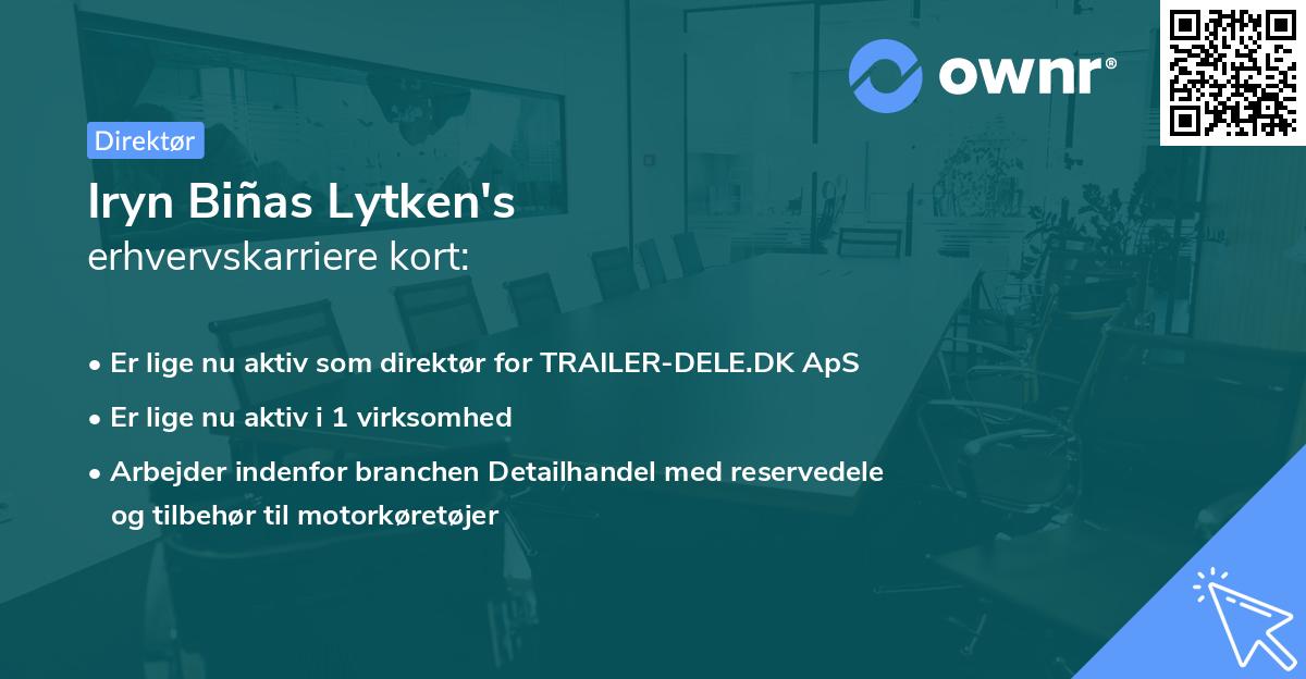 Iryn Biñas Lytken's erhvervskarriere kort