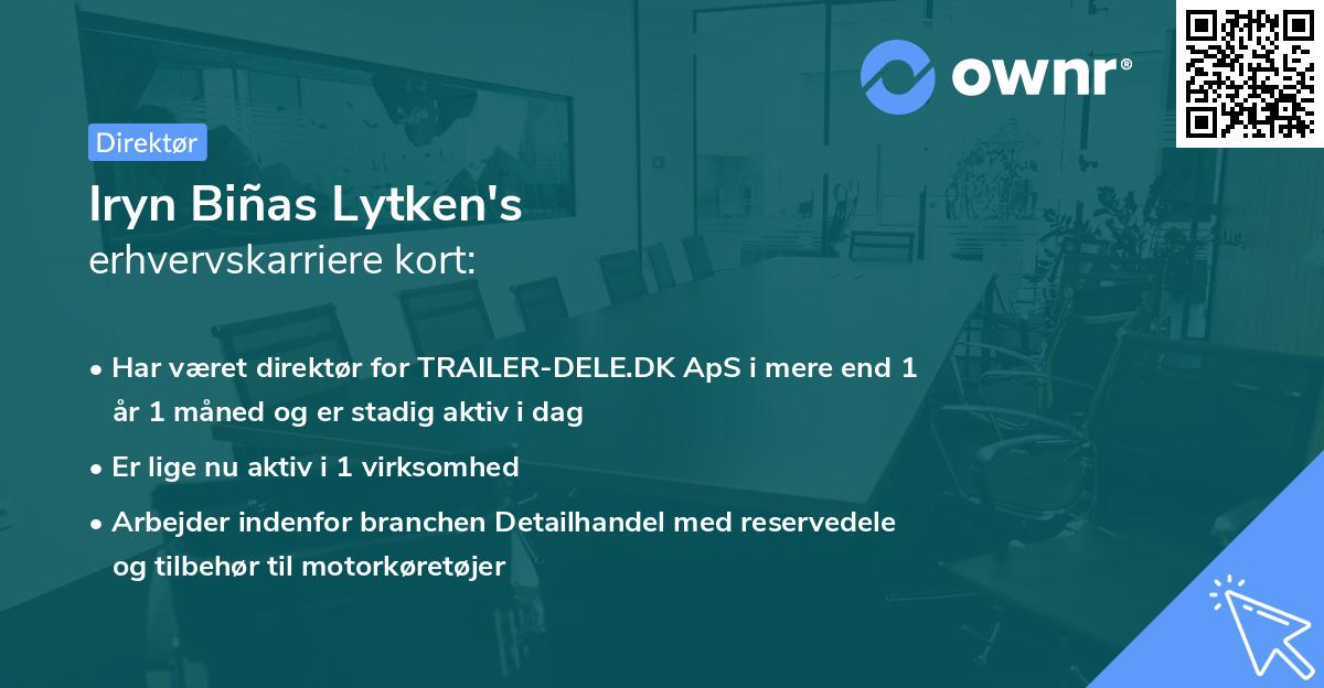 Iryn Biñas Lytken's erhvervskarriere kort