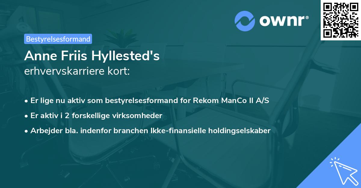 Anne Friis Hyllested's erhvervskarriere kort