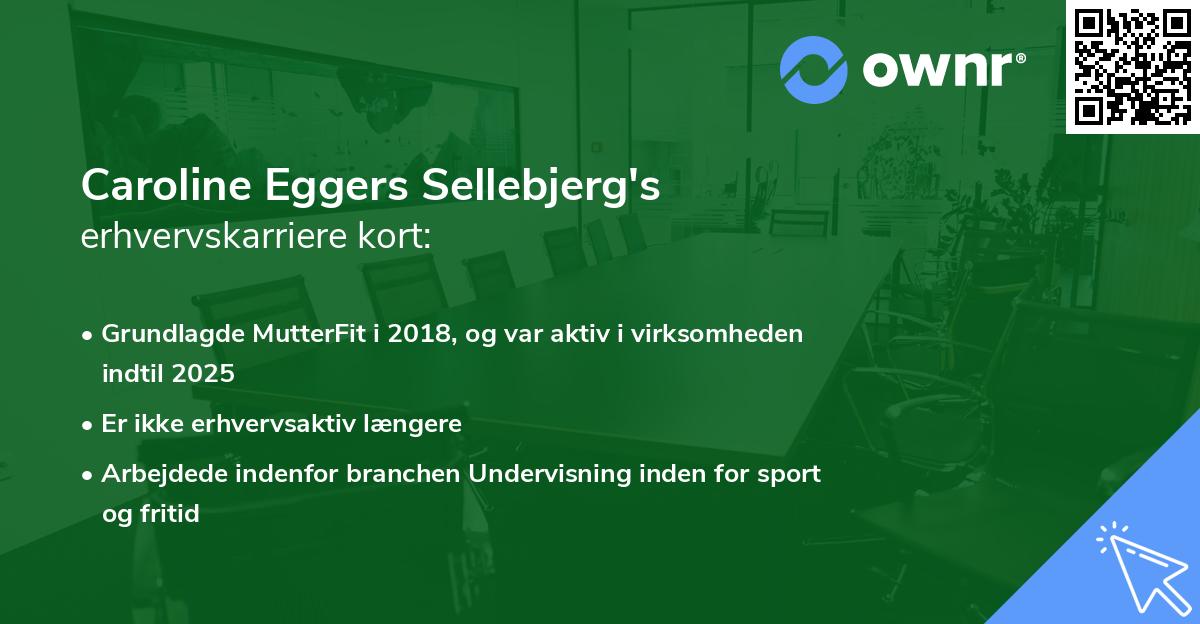 Caroline Eggers Sellebjerg's erhvervskarriere kort