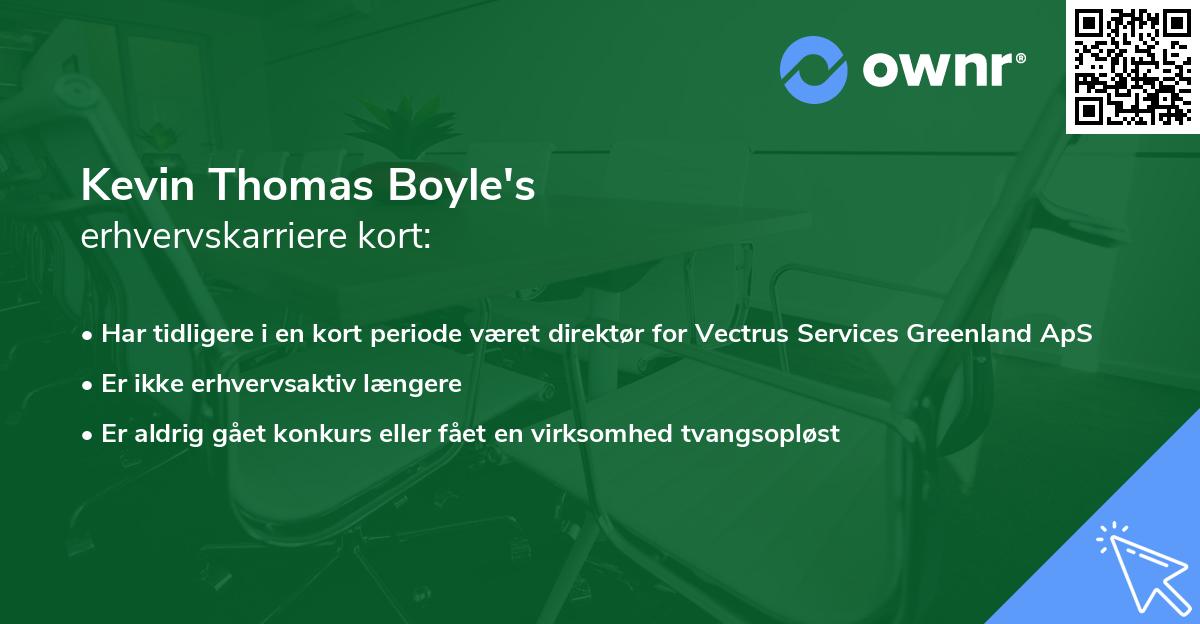 Kevin Thomas Boyle's erhvervskarriere kort