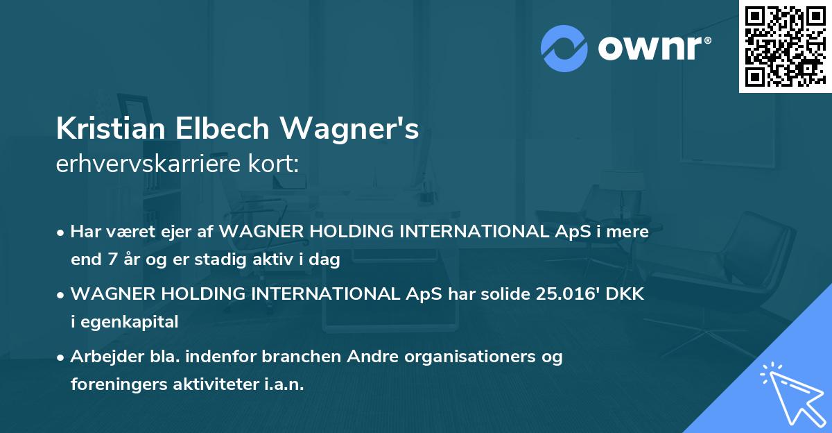 Kristian Elbech Wagner's erhvervskarriere kort