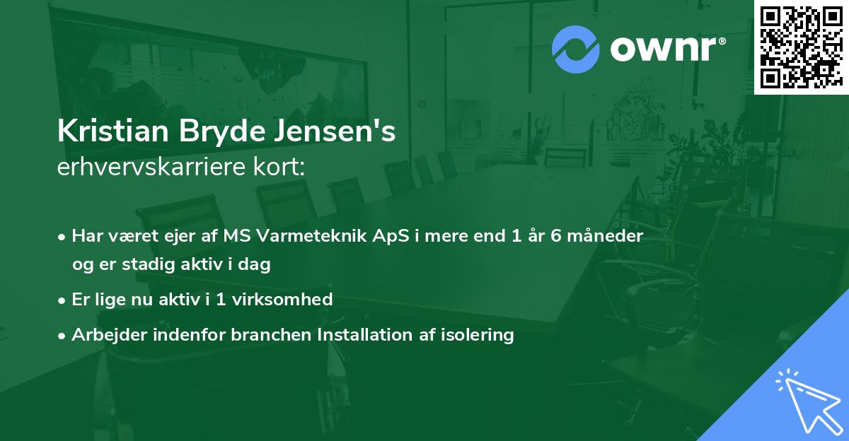 Kristian Bryde Jensen's erhvervskarriere kort