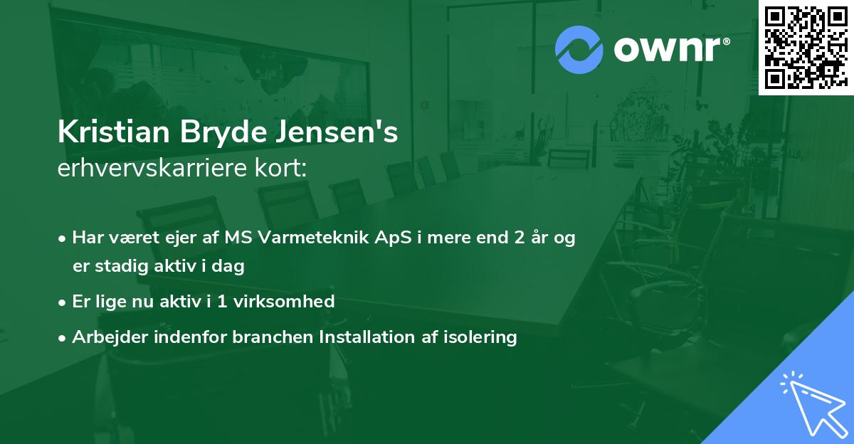 Kristian Bryde Jensen's erhvervskarriere kort