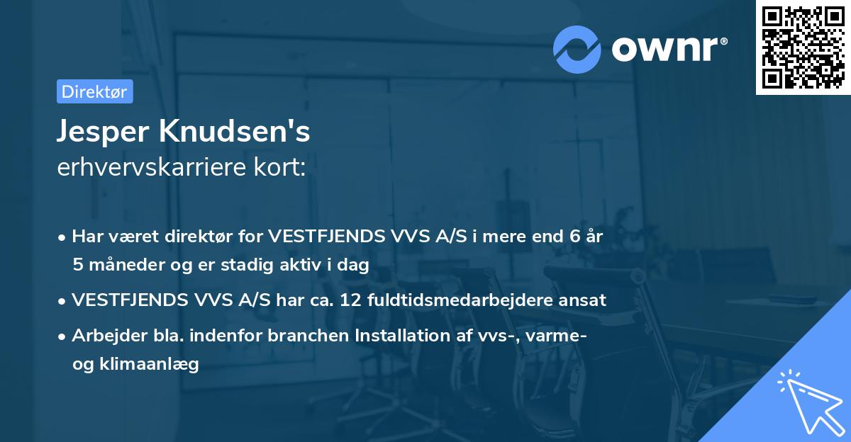 Jesper Knudsen's erhvervskarriere kort