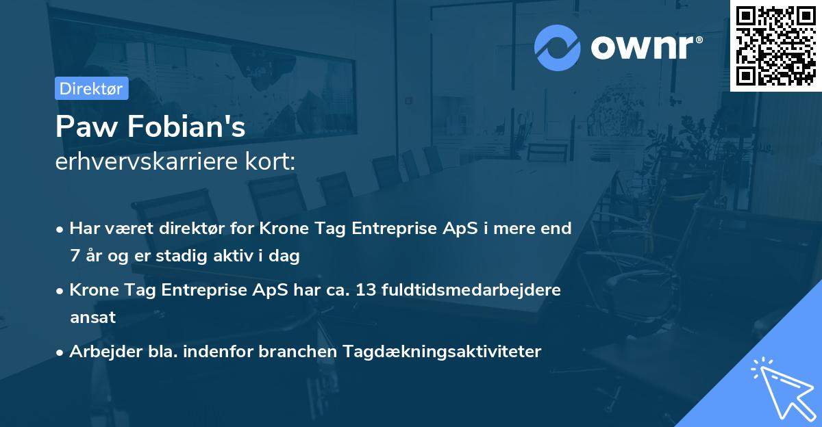 Paw Fobian's erhvervskarriere kort