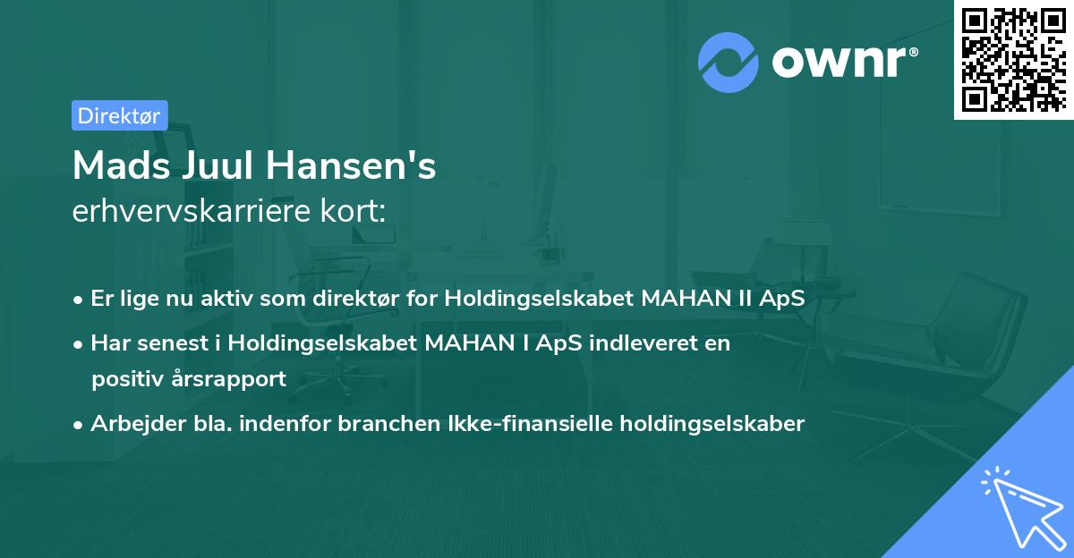 Mads Juul Hansen's erhvervskarriere kort
