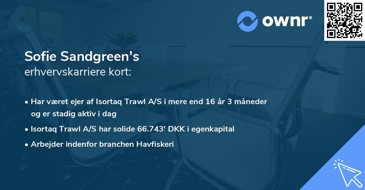 Sofie Sandgreen's erhvervskarriere kort