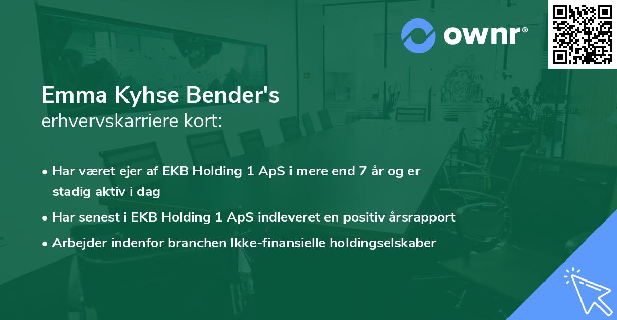 Emma Kyhse Bender's erhvervskarriere kort