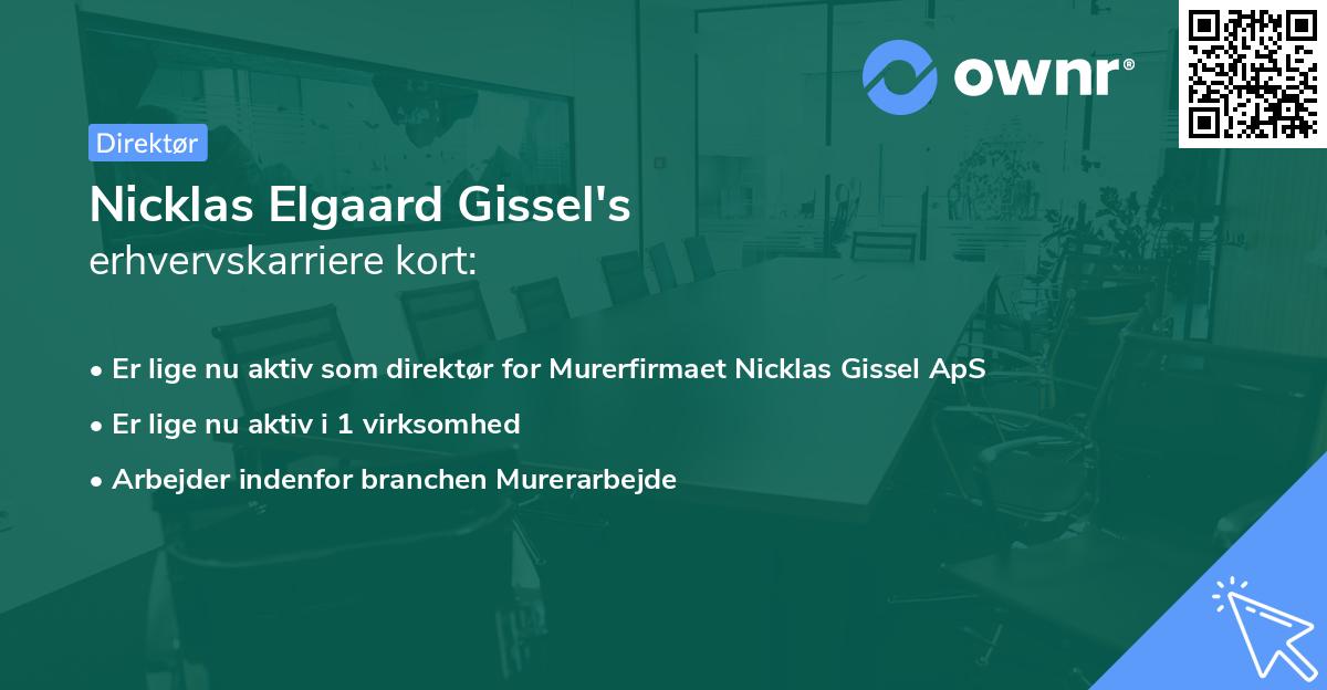 Nicklas Elgaard Gissel's erhvervskarriere kort