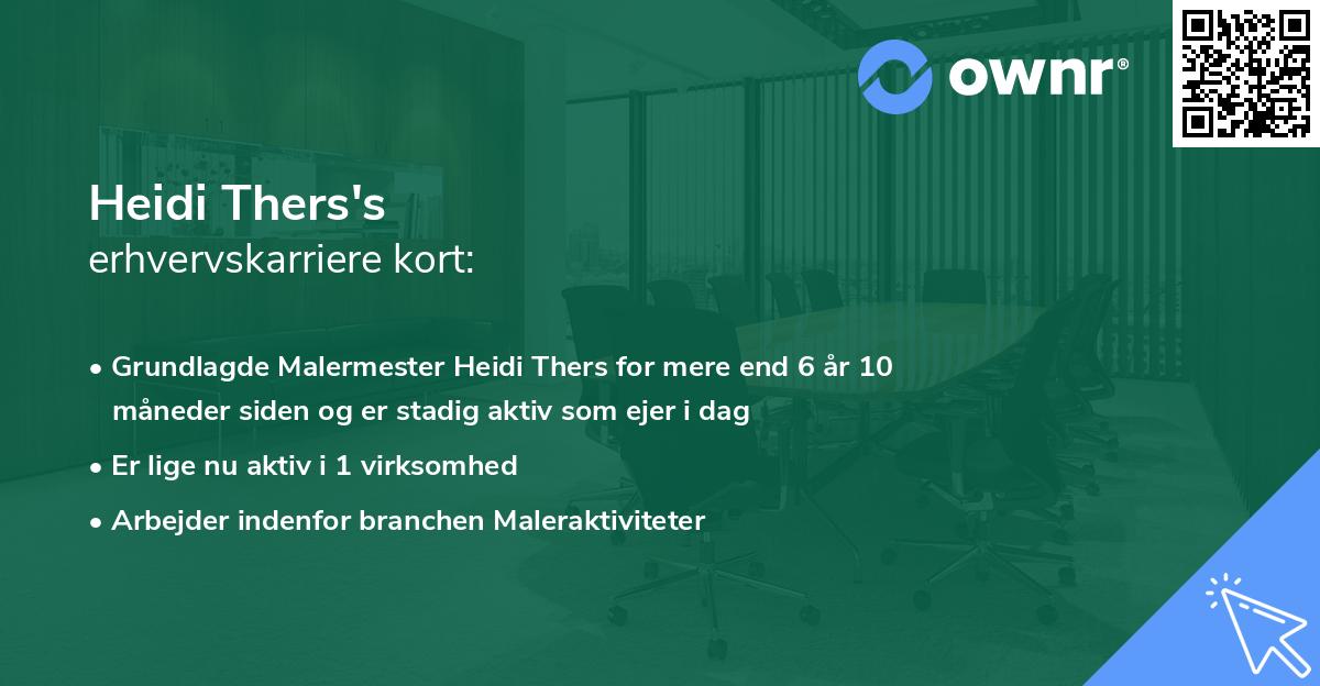 Heidi Thers's erhvervskarriere kort