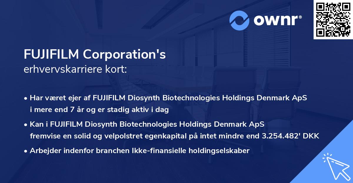 FUJIFILM Corporation's erhvervskarriere kort
